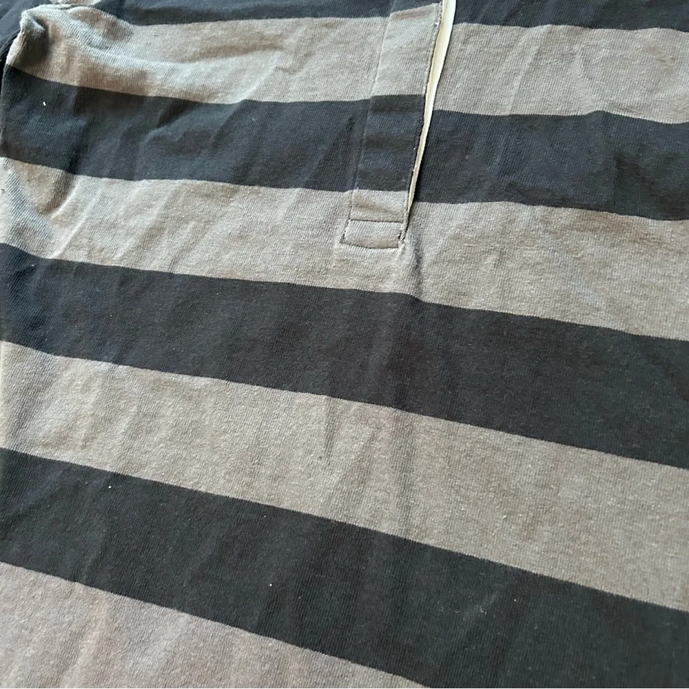 Patagonia Womens Medium 3/4-Sleeved‎ Sender Rugby Henley Stripe Dress Gray Black